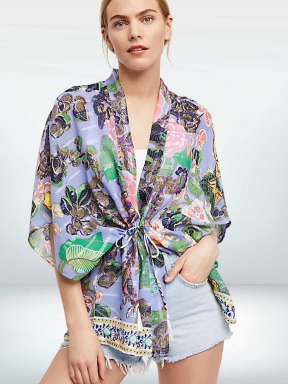 Free People Enchanted Blooms Drawstring Kimono NWT XL